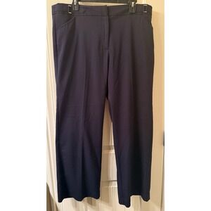 Christopher & Banks Black Flat Front Pants Trousers Womens 16 Career Stretch